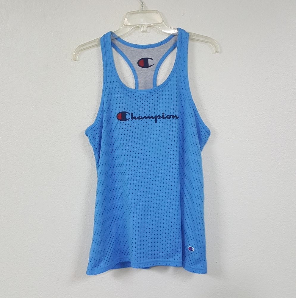 Champion Sz M Spellout Logo Jersey Tank Top